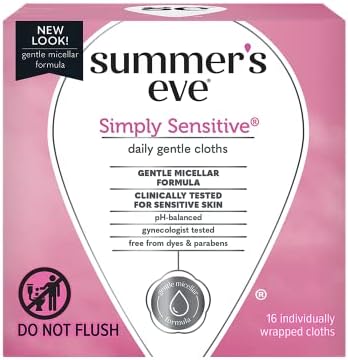 Summer's Eve Feminine Cleansing Cloths | Sensitive Skin | 16 Each | Pack of 2 Pink Rhyme