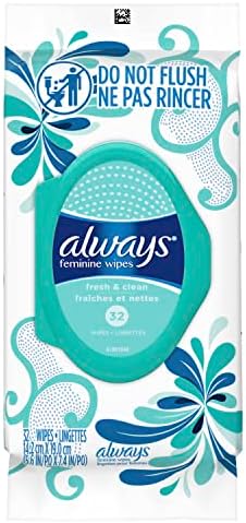 Always Feminine Wipes, Fresh & Clean, Soft Pack, 32 Count Always