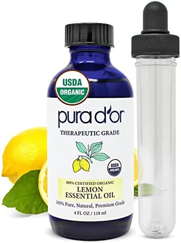 PURA D'OR Organic Cedarwood Essential Oil (4oz with Glass Dropper) 100% Pure & Natural Therapeutic Grade for Hair, Body, Skin, Aromatherapy Diffuser, Relaxation, Massage, Odors, Home, DIY Soap PURA D'OR