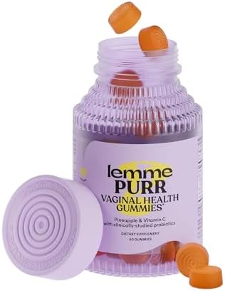 Lemme Purr Vaginal Probiotic Gummies (Жевательные конфеты) for Women - Balanced pH, Healthy Odor, Yeast Balance & Flora Support + Vitamin C for Immune Health - Tasty Pineapple (60 Count) Lemme