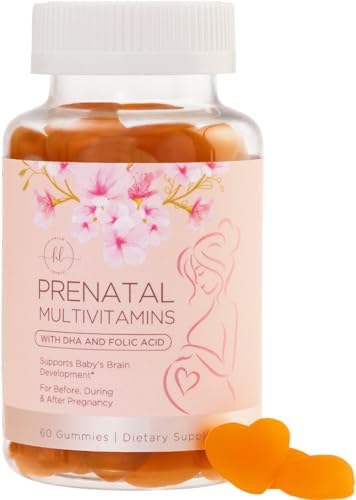 Prenatals for Women with Folate + DHA for Pregnancy & Fetal Support, Womens Prenatal Multivitamin Gummy with Folic Acid, Choline, Vitamin B6, B12, C & D3, Non-GMO Prenatal Vitamins - 60 Gummies (Жевательные конфеты) Hello Lovely!