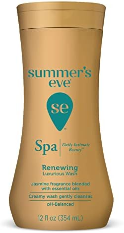 Summer's Eve Spa Daily Intimate Wash, Renewing Cleansing All Over Feminine Body Wash, Jasmine Scented pH-Balanced Feminine Wash, 12oz Bottle Summer's Eve