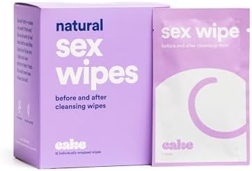 Hello Cake Sex Wipes - Individually Wrapped, Organic Flushable Wipes for Adults - Biodegradable, Hypoallergenic, pH-Balanced, Hygiene Wipes for Women, Men and Couples (12 Count Bag) Cake