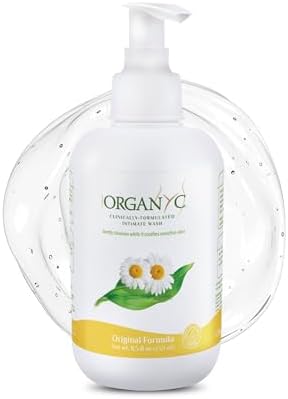 Organyc Feminine Intimate Wash for Sensitive Skin with Chamomile, Free from Chlorine, Parabens, SLS/SLES, and Synthetic Perfumes 8.5 Fluid Ounce Organyc