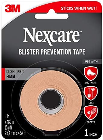 Nexcare Blister Prevention Tape, Waterproof Foam Medical Tape, Sticks Firmly to Skin to Help Prevent Blisters - 1 In x 5 Yds, 1 Roll of Tape Nexcare