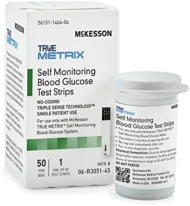 McKesson TRUE METRIX Self-Monitoring Blood Glucose Test Strips, 50 Strips, 3 Packs, 150 Total Mckesson