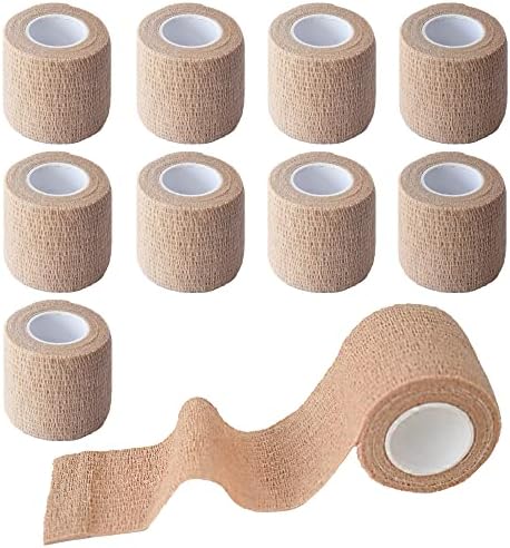 9 Pack 2" x 5 Yards Self Adhesive Bandage Wrap Self Stick Wrap for Ankle, Wrist, Finger, Sports, Breathable Cohesive Vet Tape for Pets (Multi Colors) Gondiane