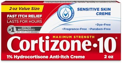 Cortizone 10 Maximum Strength Sensitive Skin Anti-Itch Cream (Крем), 1% Hydrocortisone, 2 oz (Унции). Cortizone 10