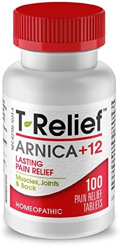 T-Relief Arnica +12 Natural Relieving Actives for Back Pain Joint Soreness Muscle Aches & Stiffness Whole Body Fast-Acting Relief for Women & Men - 100 Tablets (Таблетки) MediNatura