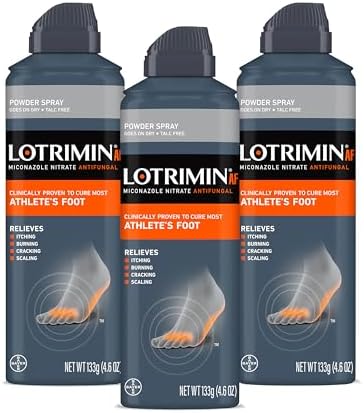 Lotrimin AF Athlete's Foot Powder Spray, Miconazole Nitrate 2%, Clinically Proven Effective Antifungal Treatment of Most AF, Jock Itch and Ringworm, 4.6 Ounce (Pack of 3) Lotrimin