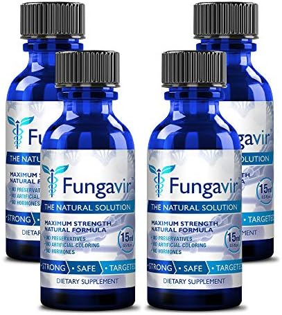 Consumer Health Fungavir - 25% Undecylenic Acid, Tea Tree Oil - For Nails and Toenails - 15ml / 0.5 fl.oz (Унции). - 4 Bottles - Vegan Fungavir