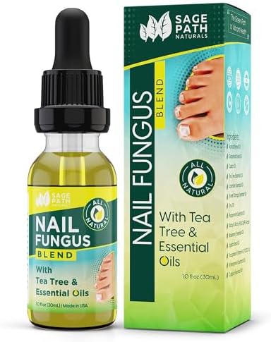 Toenail Fungus Treatment: Premium Tea Tree & Essential Oil Blend - USA Clean Ingredients - No Fillers - No Harsh Chemicals - Max Strength Formula for Damaged & Discolored Toe Nails Sage Path Naturals