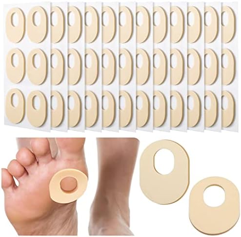 Nuanchu 36 Count Soft Foam Callus Cushions Oval Corn Cushion Pads Self Stick Adhesive Foot Care Cushions Waterproof Corn Protectors for Feet Women Men, Beige Nuanchu