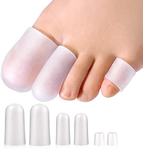 16 Pack Silicone Toe Caps,Gel (Гель) Toe Covers Provide Protectors and Cousions, Relief Pain from Big Toes,Toe Blisters, Corns and Hammer Toes Promifun