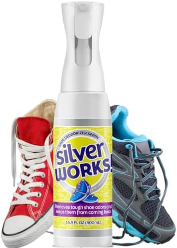 Shoe Deodorizer Spray For Smelly Shoes - Shoe Odor Elimination Spray - Shoe Odor Spray - Boot, Sneaker, Shoe Smell Eliminator - Stinky Shoes Odor Eliminator, Shoe Freshener Spray -16.9oz SilverWorks!