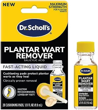 Dr. Scholl's Liquid (Жидкость) Plantar WART Remover // 1/3 Fl Oz, Clinically Proven, Fast-Acting, Maximum Strength for Plantar Warts, 20 Treatments Dr. Scholl's