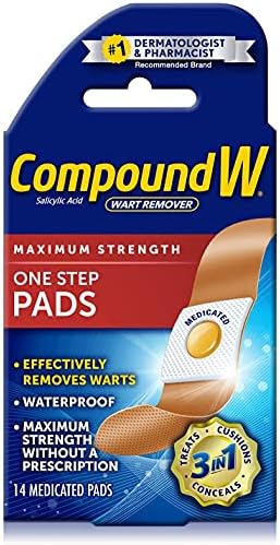 Compound W Maximum Strength One Step Wart Remover Pads | 14 Count | Pack of 3 Compound W