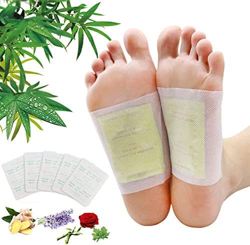 100Pads Foot Pads | Natural Bamboo Vinegar Ginger Powder Foot Pads | Deep Cleansing Foot Paches for Stress Relief, Better Sleep Suitable for Travel or Home Use Maguja