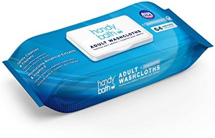 HandyBath Adult Wet Wipes Scented, Extra Large Cleaning Wipes with Aloe Vera & Chamomile, 64 Wipes - Senior Care, Outdoor Activities, Travel Essentials Diamond Wipes