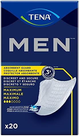 TENA 50600 Men Leakage Protection Bladder Control Pad, Moderate, Pack of 20 Tena