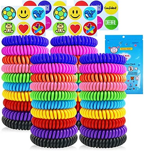 40 Pack Mosquito Repellent Bracelets, Individually Wrapped DEET-Free Insect & Bug Repellent Wrist Bands for Kids & Adults Outdoor Camping Fishing Traveling BuggyBands