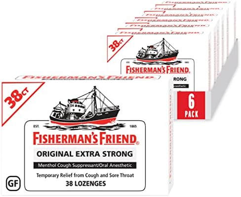 Fisherman's Friend Cough Drops (Капли), Cough Suppressant and Sore Throat Lozenges (Пастилки), Sugar Free Cherry, 6.9mg Menthol, 240 Drops (6 Packs of 40) Fisherman's Friend