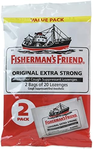 Fisherman's Friend Original Extra Strong Cough Suppressant Lozenges (Пастилки), 20 Count (Pack of 2) Fisherman's Friend