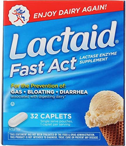 Lactaid Fast Act - 32 Caplets, Pack of 4 Lactaid