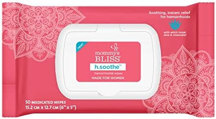 Mommy's Bliss Soothing Hemorrhoid Wipes for Women | Instant Relief with Witch Hazel, Aloe, & Rosewater | 50 Medicated Wipes Mommy's Bliss