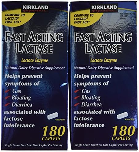 Kirkland Signature Fast Acting Lactase - 180 Caplets KIRKLAND