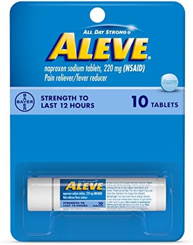 Aleve Pain Reliever/Fever Reducer Tablets (Таблетки), 220 mg 10 ea (Pack of 3) Aleve