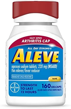 Aleve Gelcaps with Easy Open Arthritis Cap, Naproxen Sodium, Arthritis Pain Relief Medicine, Medication for Arthritis Pain, 160 Count Aleve