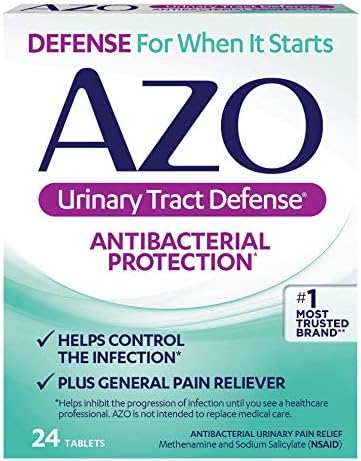 AZO Urinary Tract Defense Antibacterial Protection, FSA/HSA Eligible, Helps Control a UTI Until You Can See a Doctor, from The No. 1 Most Trusted Urinary Health Brand, 24 Count (Pack of 1) Azo