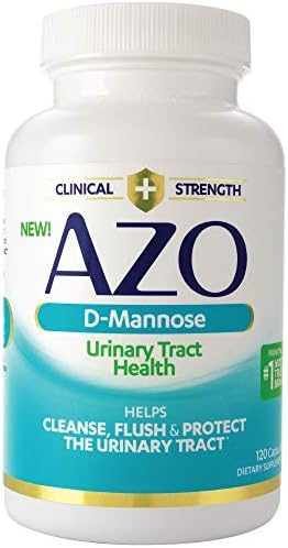 AZO D Mannose Urinary Tract Health, Cleanse, Flush & Protect The Urinary Tract, No.1 Pharmacist Recommended Brand, Clinical Strength, Non-GMO, 120 Count Azo