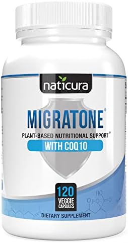 Migratone Migraine Relief - Natural Headache Relief Vitamin - Migraine Supplement with PA - Free Butterbur, Magnesium, Vitamin B2 B6 and B12, Microactive CoQ10 and Feverfew - Migraine Clinic's Choice Naticura