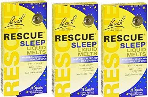 Bach Rescue Sleep Liquid (Жидкость) Melts, Dissolvable Capsules (Капсулы) 28 ea ( Pack of 3 ) Bach