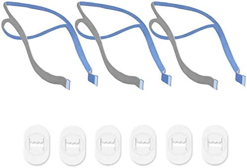 Replacement Headgear Compatible with P10 Nasal Pillow Mask Straps Included 3 Super Elastic Straps and 6 Adjustment Clips(3 Pack) Wiscky