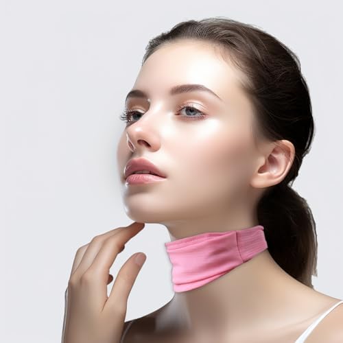 2 Pcs Trach Covers for Tracheostomy Tube Holder Adjustable Dust- Proof Shield Neck Trachea Cover,Trach Cover Band Reusable Tracheostomy Care Kits for Men and Women (Pink + Beige) GZFQJJ