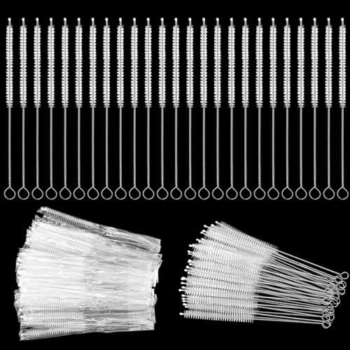 TrelaCo 100 Pcs Tracheostomy Cleaning Brushes Trach Brush Nylon Bristle Tracheostomy Brushes Pipe Tube Cleaning Brush for Tracheostomy Supplies, 10mm TrelaCo