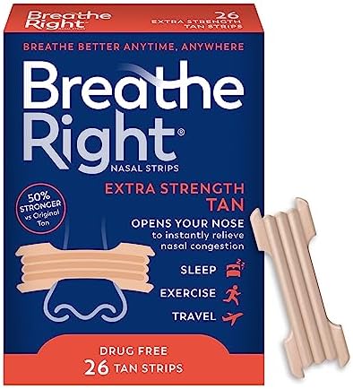 Носовые пластыри Extra Strength, 26 шт - против храпа и заложенности носа без лекарств Breathe Right