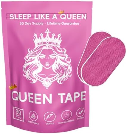 Queen Tape for Sleep, 30 Strips, Breathable, Gentle, Hypoallergenic, Pink, 30 Day Supply (1) Generic