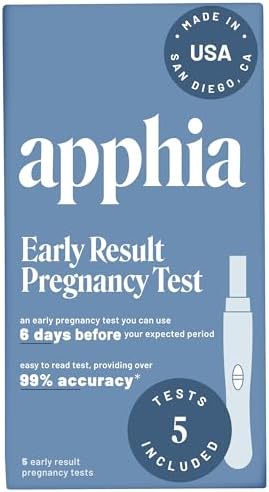 apphia Early Detection Pregnancy Test (5 Pack) – Get Results 6 Days Sooner – Made in The USA​ APPHIA