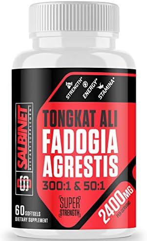 2400mg Fadogia Agrestis Tongkat Ali Supplements - Third Party Tested - 1400mg Fadogia Agrestis & 1000mg Tongkat Ali, Maximum Strength, Muscle Mass & Athletic Performance Salbinet