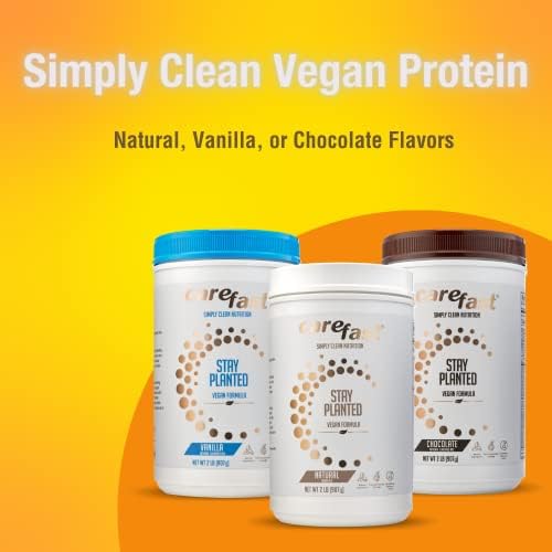 Stay Planted Plant-Based Non-GMO Soy Healthy Protein Powder (Порошок) Drink Mix - Vanilla Flavored - 2lb Tub - 13g Protein - Makes Great Tasting Low Carb Vegan Shakes & Smoothies CAREFAST