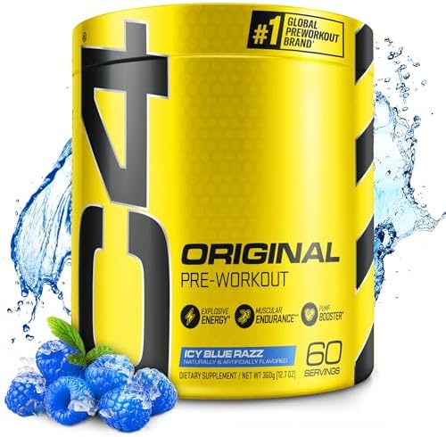 Cellucor C4 Original Pre Workout Powder (Порошок) ICY Blue Razz - Vitamin C for Immune Support - Sugar Free Preworkout Energy for Men & Women - 150mg Caffeine Plus Beta Alanine Plus Creatine - 30 Servings (Порции) Cellucor