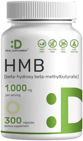 DEAL SUPPLEMENT Ultra Strength HMB Supplements 1000*mg Per Serving (Порция), 300*Capsules (Капсулы) | Third Party Tested | Supports Muscle Growth, Retention DEAL SUPPLEMENT