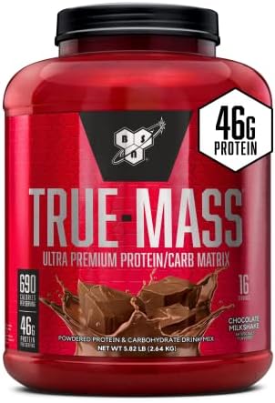 BSN TRUE-MASS Weight Gainer, Muscle Mass Gainer Protein Powder (Порошок), Chocolate Milkshake, 10.38 Pound (Package May Vary) BSN