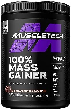 Mass Gainer MuscleTech 100% Mass Gainer Protein Powder (Порошок) Protein Powder for Muscle Gain Whey Protein + Muscle Builder Weight Gainer Protein Powder Creatine Supplements Chocolate, 5.15 lbs Muscletech