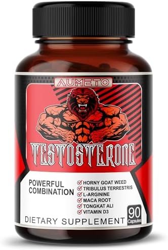 8IN1 Ultra Test Support with Tribulus Terrestris, Tongkat Ali, Maca Root, Beet Root, L-Arginine, Vitamin D3 - Strength, Stamina & Muscle Growth Support (90 Count (Pack of 1)) AUMETO