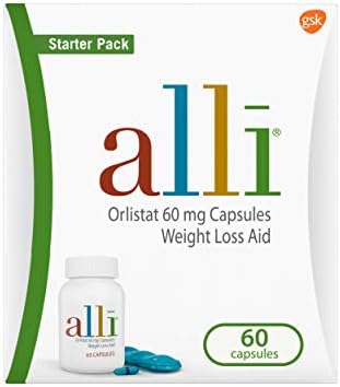 alli Diet Weight Loss Supplement Pills, Orlistat 60mg Capsules (Капсулы) Starter Pack, Non prescription weight loss aid, 60 count(Pack of 1) Alli